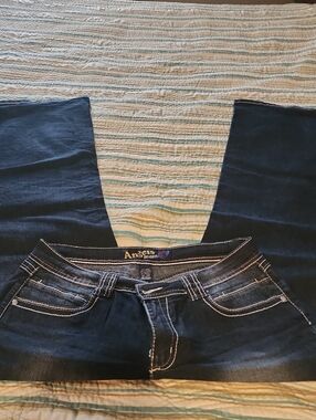 Angels Jeans Dark Blue Bootcut Jeans with Contrast Stitching